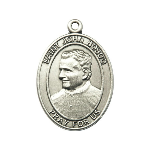 Silver-Plated Oxide St. John Bosco Keychain