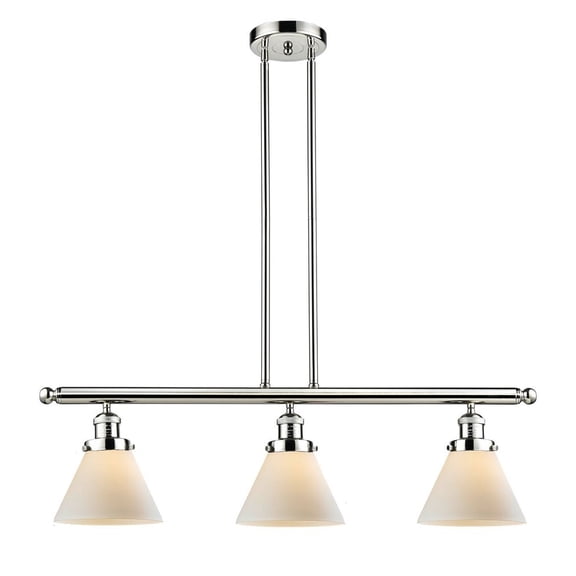 213-PN-G41-LED-Innovations Lighting-Large Cone-10.5W 3 LED Island in Industrial Style-40.25 Inches Wide by 10 Inches High Polished Nickel Finish