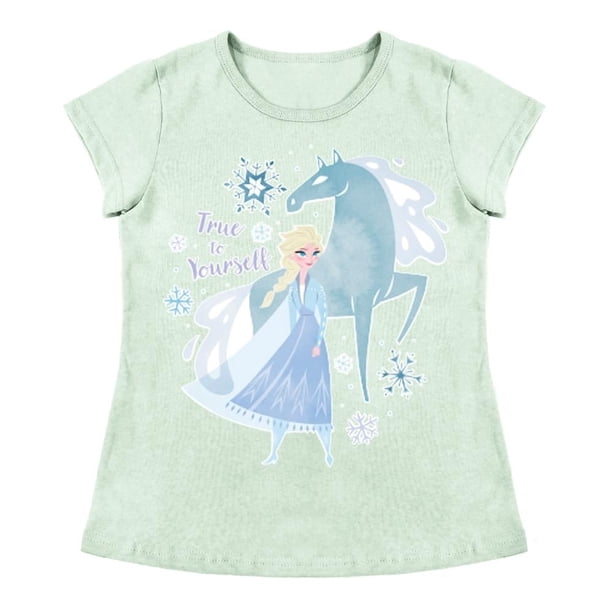 Playera Para Niña Disney Frozen Cuello Redondo Manga Corta Talla 8 Verde
