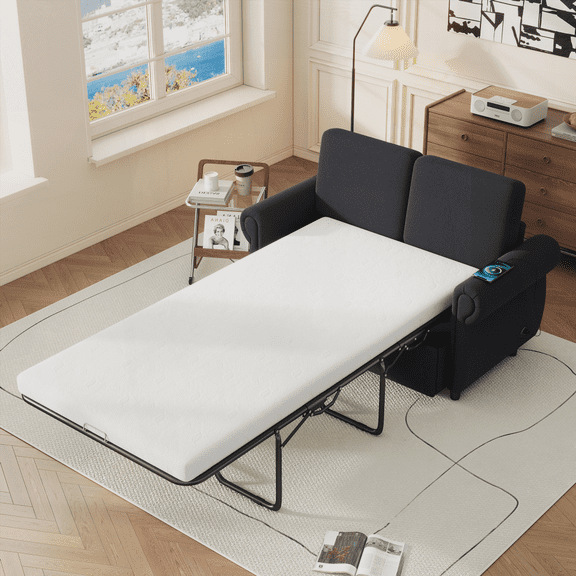 Loveseat - Linen Modern Small Space Living Room Sofa with Easy Assembly