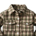 thumbnail image 4 of UAYOTSE Boys Plaid Flannel Shirts Long Sleeve Casual Button Down Shirts Collared Fall Clothes(12-18 Months,T125-Khaki), 4 of 4