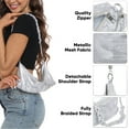 thumbnail image 3 of HDE Women's Metallic Mesh Evening Bag Braid Knotted Shoulder Purse Silver, 3 of 6
