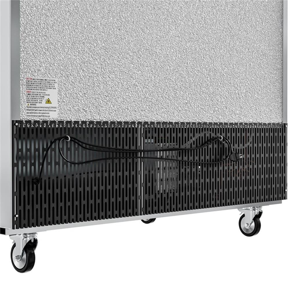 Pemberly Row Silver 54" Commercial Steel Half Door Reach-In Refrigerator