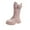 Pink, variant on UngA Combat Boots for Girls Lace Up Mid Calf Boots Side Zipper Kids Riding Boots (Little Kid/Big Kid),Size 3.5