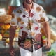 thumbnail image 5 of Camisa hawaiana con gráfico de hamburguesas y papas fritas para hombre, camisas hawaianas holgadas de manga corta con estampado 3D de comida, blusas de calle con solapa, 5 of 5