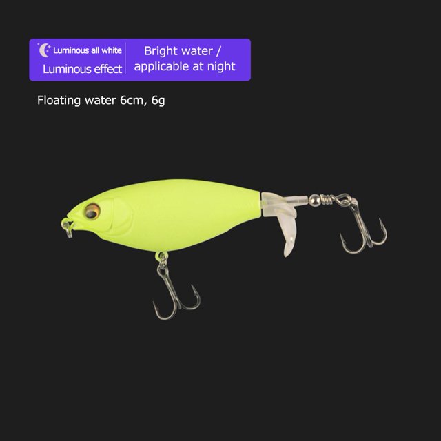 6cm 6g Topwater Triple Hooks Señuelos Cebo de pesca artificial (Blanco luminoso) Tmvgtek Para estrenar