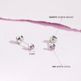 thumbnail image 4 of Bezel Set Simulated Tourmaline Toddler Screw Back Earrings 14k White Gold, 4 of 6
