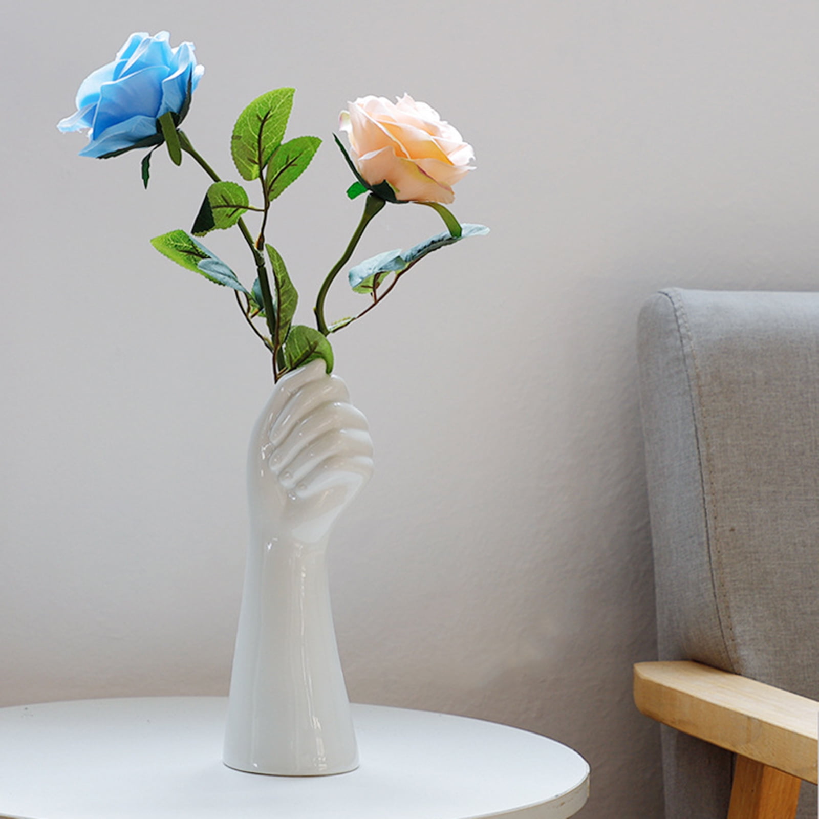 Vaser Vintage Dekorasjon Tørkede Blomster Hånddesign Potter Keramikk Portrett Utseende Kunst Modern Hjem Hvit Arm