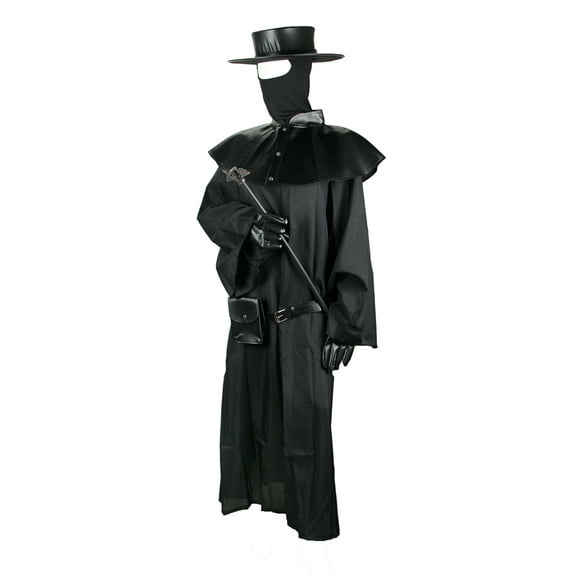Things2Die4 - Plague Doctor Costume Hat & Starter Kit Robe Cane Gloves Collar Cosplay Set Adult
