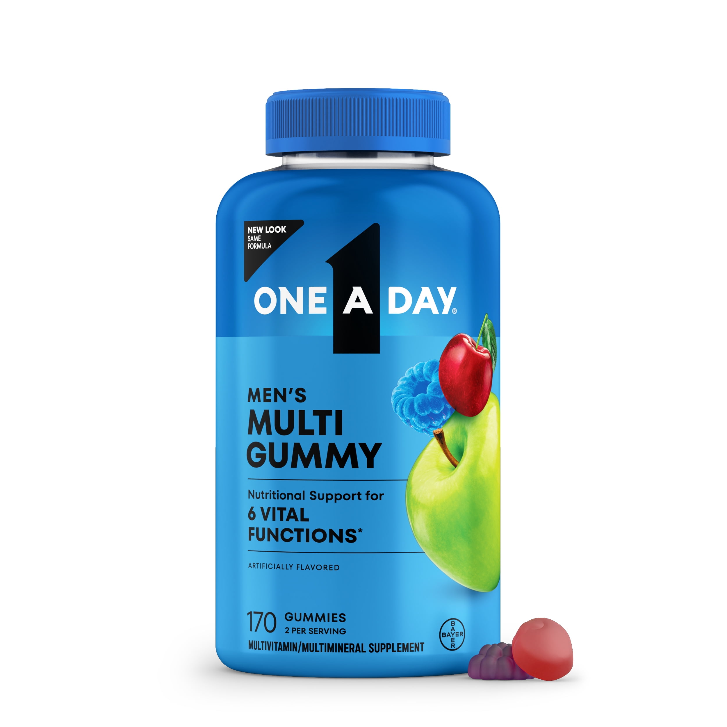 One A Day Mens Multivitamins Gummies with B Vitamins, Physical Energy Support 170 Count