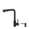 thumbnail image 1 of Stylish 12 ⅝" Ht Single Handle Matte Black Pull Down Kitchen Faucet & Soap Dispenser K130NS01N, 1 of 10