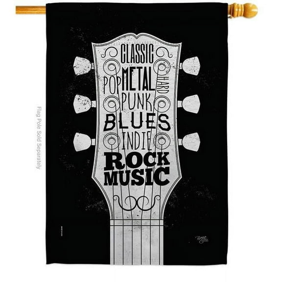 Breeze Decor H115212-BO 28 x 40 in. Rock Music Interests Double-Sided Decorative Vertical House Flags - Decoration Banner Garden Yard Gift