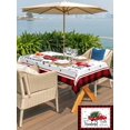 thumbnail image 4 of Outdoor Tablecloth with Umbrella Hole and Zipper, Christmas Truck Rectangle Table Cloth 60x120 Inch Waterproof Tablecloth, Buffalo Plaid Xmas Pine Tree Snowflakes Picnic Table Cover for Patio Camping, 4 of 7