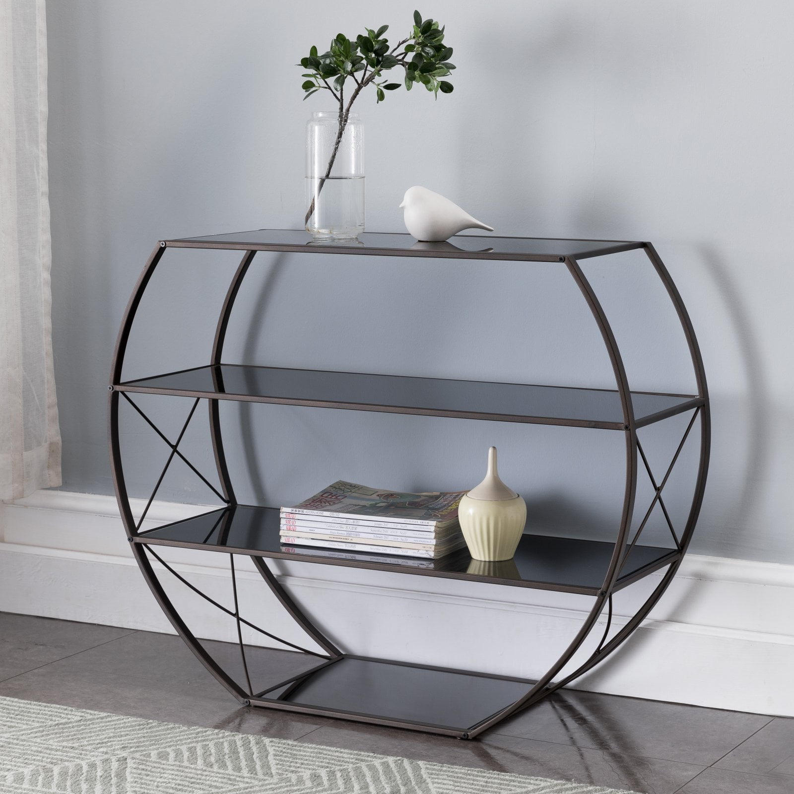 K&B Furniture C1950 36 in. Metal/Glass Console Table