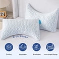 thumbnail image 4 of Double Sided Cooling Pillow for Side and Back Sleepers, Adjustable Soft & Firm Shredded Memory Foam Pillows for Neck Pain Relief, Curved Bed Pillows Queen Size Set of 2, 4 of 7