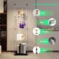 thumbnail image 5 of Tempered Glass Display Cabinet & Wine Storage with Bluetooth LED Light Strip & Door Lock - Modern Storage for Living Room, Bedroom, Office - Black, 5 of 9