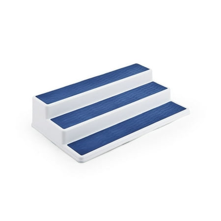 Copco Non-Skid 3-Tier Spice Pantry Cabinet Storage and Organizer, 15-inch, Blue