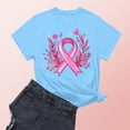 thumbnail image 2 of Sexlip Women's Ribbon Heart Print Short Sleeve T Shirt Meaningful Design Lightweight Material Daily Casual Wear Blue XL, 2 of 3
