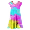 thumbnail image 5 of GBSYEWXS Girls Dress A-Line Flutter Sleeve Patchwork Print Soft Sky Blue Girl Dresses Size 6-7 Years, 5 of 7