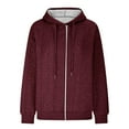 thumbnail image 4 of HBYJLZYG Hooded Sweatshirt Cardigan Zipper Jacket, Women Casual Loose Knit Jacket Long Sleeve Solid Color Blouse Tops With Pocket, 4 of 6
