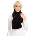thumbnail image 5 of Sakkas Malen Long Rectangle Faux Fur Warm Soft Furry Wrap Around Loophole Scarf - Black - OS, 5 of 5