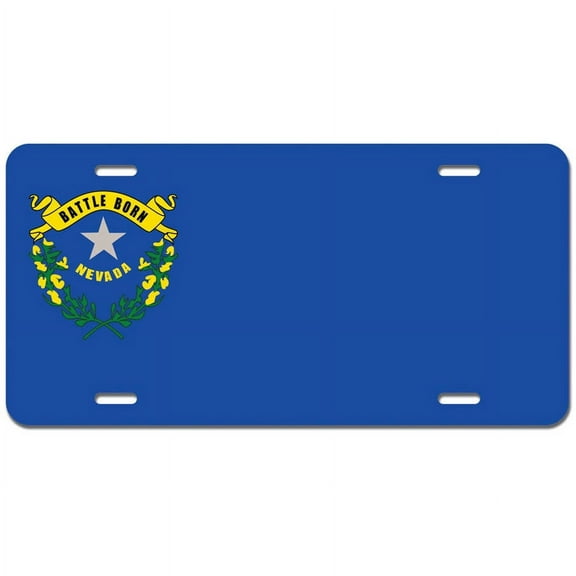 Nevada State Flag Novelty Metal Vanity License Tag Plate