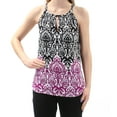thumbnail image 3 of I.N.C Womens Printed Knit Blouse, Multicoloured, X-Small, 3 of 4