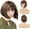 Chestnut Brown, variant on 11" Short Bob Wig with bangs  Synthetic Hair for White Black Women Color: Princess