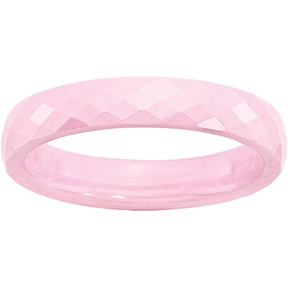 Ceramic Pink 4mm Faceted Polished Band