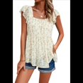 thumbnail image 1 of Blusas Tipo Túnica de Verano para Mujer, Blusas Informales Elegantes, Holgadas, de Corta. Albaricoque S, 1 of 10