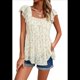 thumbnail image 1 of Blusas Tipo Túnica de Verano para Mujer, Blusas Informales Elegantes, Holgadas, de Corta. Albaricoque M, 1 of 10