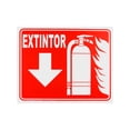 thumbnail image 1 of Señalamiento de Seguridad, Letrero Extintor, Rojo, 20x25cm, Resistente., 1 of 2