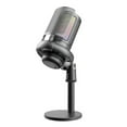 thumbnail image 1 of Graflsoa ME6P Black RGB USB Microphone with Cardioid Pickup, Adjustable Volume, Mute, Plug & Play, Monitoring for Video Calls, Singing, Mobile Streaming, 1 of 6