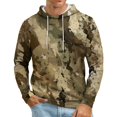 thumbnail image 2 of WTOBBY Men's Camo Print Hooded Sweatshirt, Loose Fit Casual Military Style Pullover for Outdoor Hunting, Durable Cotton Blend,Light Brown 3XL, 2 of 6