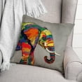 thumbnail image 3 of Creative Products Bright Elephant on Gray 18x18 Indoor / Outdoor Pillow, 3 of 3