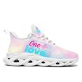 thumbnail image 2 of Coolcustomize Men's Breathable Running Shoes | "One Love" Macaron Gradient Graphic Lightweight Trainers Comfort Lace-Up Daily Casual Shoes, Fabric Upper, EVA Sole, All-Season Use Tennies Shoes, 2 of 10