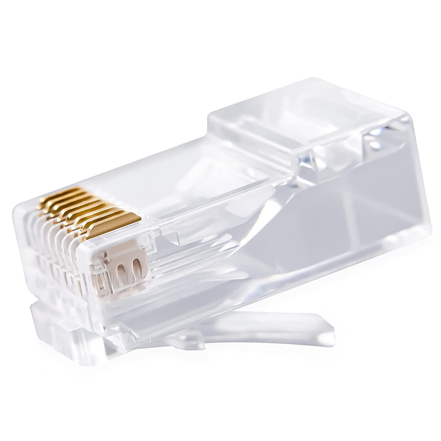 100PACK Cat 6 Connectors RJ45 Modular Plugs for Cat 6 UTP Solid or Stranded Cable