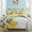 Yellow Grey, variant on Dinjoy Comforter Set Bed in a Bag Bedding Set Yellow Black Floral Queen Size 7 Pieces 90"x90"