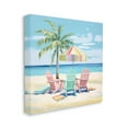 thumbnail image 4 of Stupell Industries Pastel Beach Umbrella Scene Landscape Painting Gallery Wrapped Canvas Art Print Wall Art, 30 x 30, 4 of 8