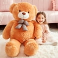 thumbnail image 3 of IKASA Giant Teddy Bear Stuffed Animal Plush Toy,Large Jumbo 47" Brown Huge Cute Soft Toys,Big Size Fluffy Plushy Fat Oversized Plushie,Gifts for Kids Girls Boys Girlfriend Children, 3 of 6