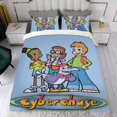 thumbnail image 4 of Ciberperseguimiento Conjunto de sábanas temático, trío de piezas, cómodo y amigable con la piel, diseño único, regalo de decoración para el hogar para familiares, amigos y fans,140cm *210cm, 4 of 6
