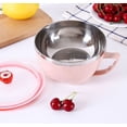 thumbnail image 4 of Stainless Steel Ramen Noodle Soup Pasta Bowl Food Fresh Container Lunch Rice Bowl with Cover Lid Pink, 4 of 4