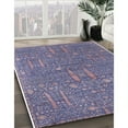 thumbnail image 3 of Ahgly Company Machine Washable Indoor Square Industrial Modern Deep Periwinkle Purple Area Rugs, 4' Square, 3 of 7