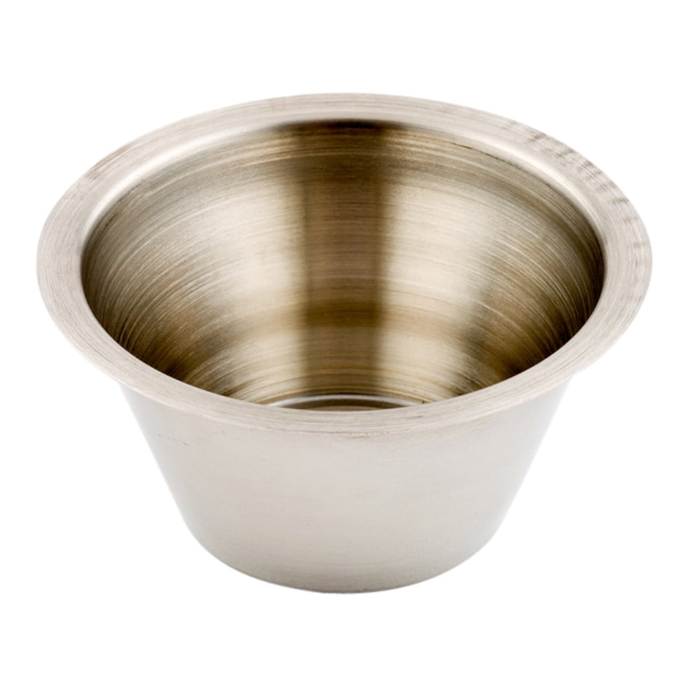 6 oz Round Silver Stainless Steel Condiment Cup 4" x 4" x 2" 10