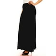 thumbnail image 2 of Moa Collection Women's Plus Size Casual Solid High Waisted A -line Maxi Skirt with an elastic Waistband, 2 of 6