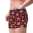 thumbnail image 2 of Pofeuu Buffalo Plaid Snowflakes Print Men’s Boxer Briefs, Moisture-Wicking Underwear, Regular,Trunk-Large, 2 of 5
