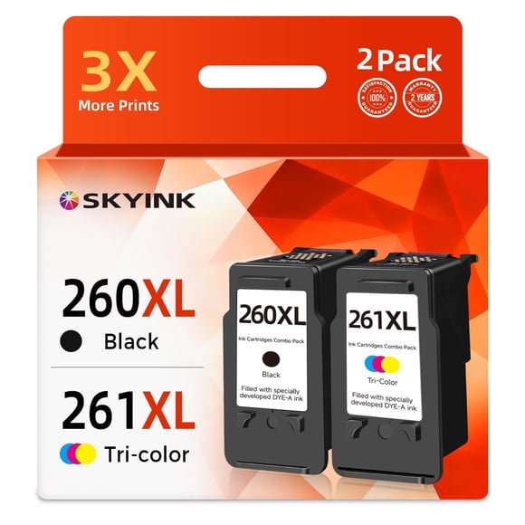 260XL 261XL Compatible Ink Cartridges Replacement for Canon 260 261 XL PG-260 PG260 CL-261 Ink(Black Color Combo, 2 Pack) Work with TS6420 TS6400 TS6