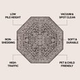 thumbnail image 4 of JONATHAN Y SANTA MONICA 8' Octagon Area Rug, Malta Bohemian Medallion Textured Weave - Black/Gray, SMB104C-8TGN, 4 of 10