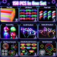 thumbnail image 2 of Artículos para fiestas TSDATOWR, 150 unidades, brillan en la oscuridad con gafas, 2 of 7