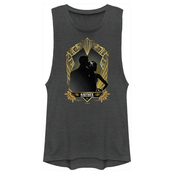 Junior's The Great Gatsby Silhouettes Poster Festival Muscle Graphic Tee Charcoal Large